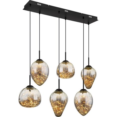Globo - lampada a sospensione - FIREFLY - nero - vetro - grande (1/5)