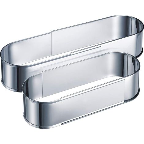 bandejas extensibles para hornear, de acero inoxidable, sin fondo, resistentes al calor hasta 240 °C, para hornear pan y pasteles. (1/5)