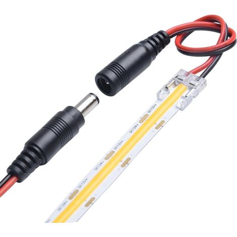 Connettore Jack DC Femmina per Strisce Led COB e SMD Monocolore a 2 Pin  8mm