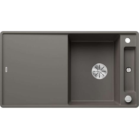 BLANCO Einbauspüle AXIA III 5 S-F Silgranit mit Holzschneidbrett, flächenbündig einbaubar, InFino, Vulkangrau (1/3)