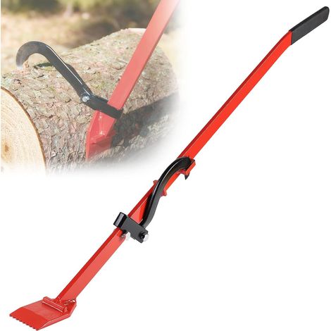 130 cm Felling Lever with Curved Hook, 300 kg Load Capacity, Universal Felling Aid and Holding Chainsaw for Rolling, Cutting, Lifting Logs, Red (1/5)