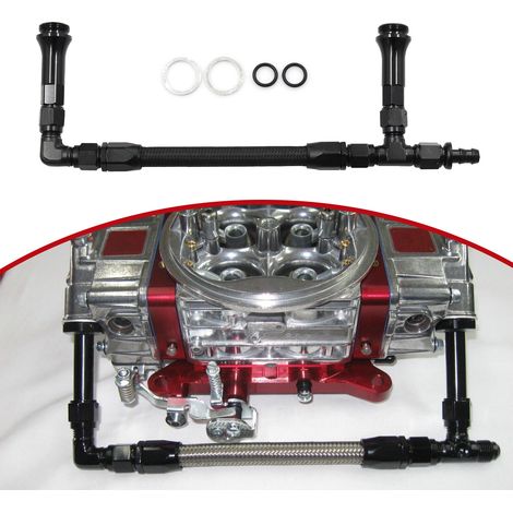 Ej.Life Tuyau de carburant à double alimentation pour Holley An6, 4150 en alliage d'aluminium tressé à double alimentation Kit de conduite de carburant An6 mâle évasé carburateur An6 Tube d'entrée de (1/5)