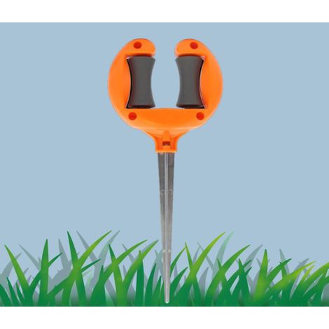 Guide Tuyau d’Arrosage de Jardin Support de Positionnement pour Tuyau Protection des Plantes et Pelouses Orange 2 Pièces (1/4)