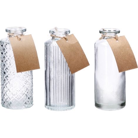Regalo Italiano Vaso Vetro Ass. D 5,5 Cm H 13 Cm Trasparente 1 Pz