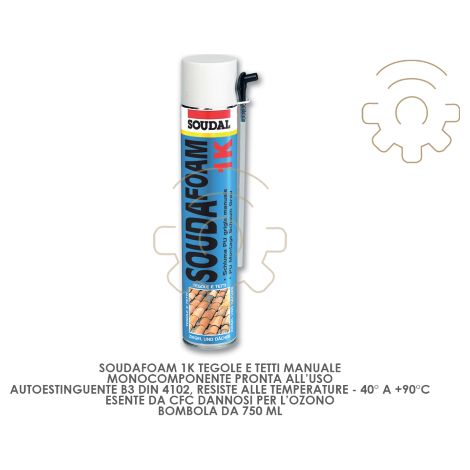 Mousse polyurA thane Soudal pour tuiles manuelles 750 ml - 40 + 90 C sans CFC