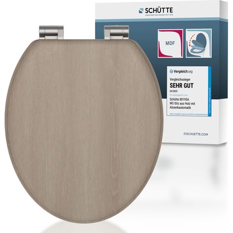 SCHÜTTE WC-Sitz aus MDF Holz mit Absenkautomatik Toilettendeckel mit Motiv Klodeckel Holzoptik 80196-A (1/5)
