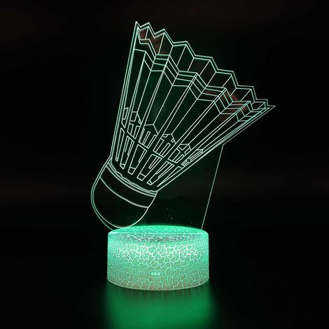 Lampe 3D avec télécommande, lampe LED 16 couleurs, intensité variable, interrupteur tactile, alimentation USB/piles, bicolore (1/5)