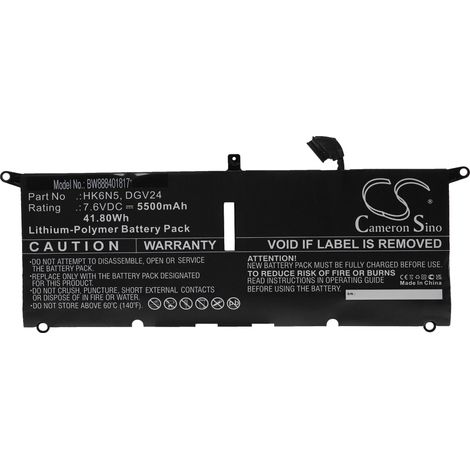 vhbw Akku Ersatz für Dell HK6N5, DGV24 für Notebook (5500 mAh, 7,6 V, Li-Polymer) (1/3)