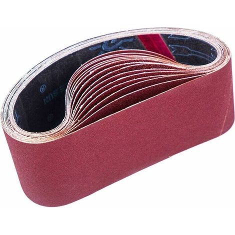 Bande Abrasive 75 x 457 mm, Bandes Abrasives Mixte (3x grains 80/120/150/240/400) pour Ponceuses à Bande(15 pièces ) (1/5)