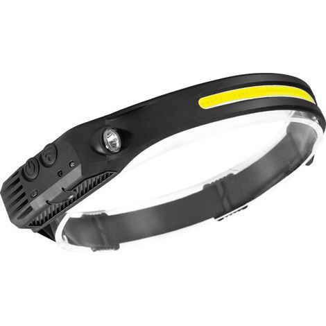 Lampe frontale LED rechargeable à détection, haute luminosité, multi-vitesses, blanc et rouge, pour camping pêche de nuit, en silicone (1/5)