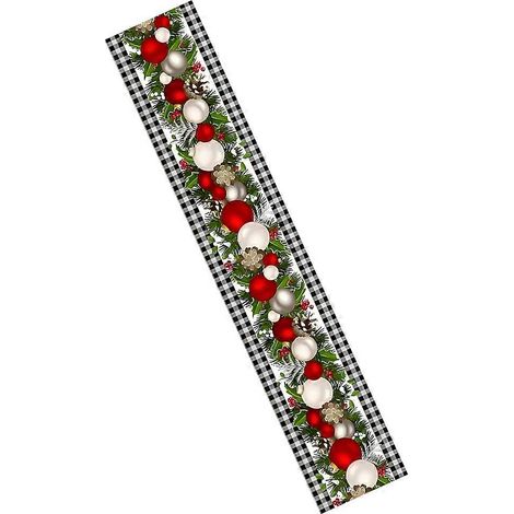 Chemin de table de Noël en lin pour la décoration de table et les fêtes d'hiver (1/5)