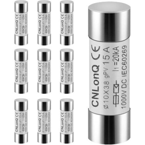 BUNTHAUS Fusible Photovoltaïque DC1000V (15A) - Lot de 10 Fusibles Solaires Type gPV, Protection pour Systèmes Solaire PV 10x38mm (1/5)