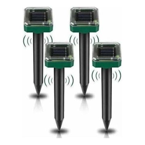 Ultraschall-Solar-Abwehrgeräte - Set von 4, gegen Maulwürfe/Mäuse/Nagetiere/Schlangen - Ideal für Außengärten, effektiver Schutz