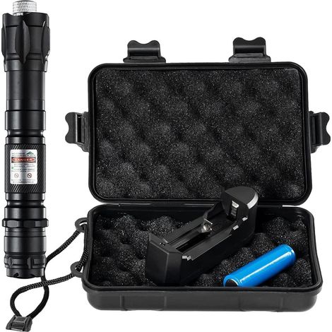 Lampe de poche astronomique rechargeable super lumineuse avec faisceau à distance, lampe de poche professionnelle haute performance pour l'extérieur, la randonnée, les discours et l'utilisation en (1/5)