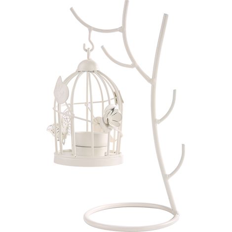 Support Pour Bougie - Cage En Fer En Forme De Branche Avec Papillon - Décor Intérieur Et Événements - Lot De 1 (1/5)