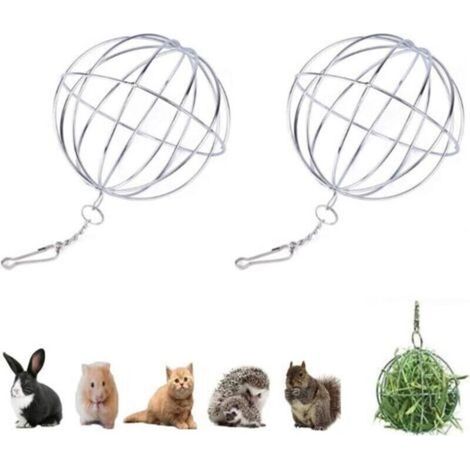 Hanging Pet Food Dispenser Toy – 2 Pieces Bite-Proof Stainless Steel with Adjustable Ball