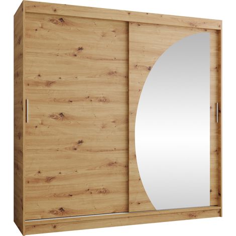 Armoire Hartford 507, Chêne Artisan, 200x200x62cm, Portes d'armoire: Coulissantes, Nombre d'étagères: 0 (1/4)