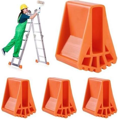Ahlsen – Couvre-pieds d'échelle antidérapants – Lot de 4 pièces – Plastique durable – Installation facile – Compatible échelles télescopiques (1/4)