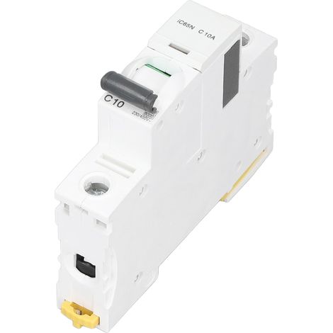 Disjoncteur miniature 1P, isolateur de courant différentiel, montage sur rail DIN, 230 V/400 V, 10 A, IC65N C10A (1/5)