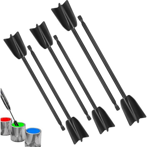 6Pcs Mélangeur Peinture Mélangeurs de Résine époxy Palettes de Mélangeur de Peinture Réutilisables pour 1/4 forets pour Mélange d'Époxy (Noir)