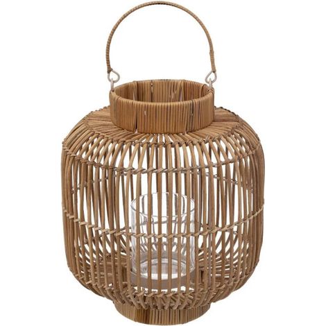 Lanterne Design en Rotin "Alicante" 31cm Beige