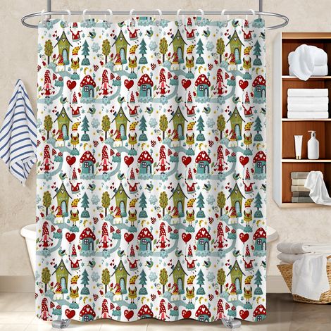 Rideau douche imperméable polyester 180x180 artistique séparation douche pour créer une ambiance spa (1/5)