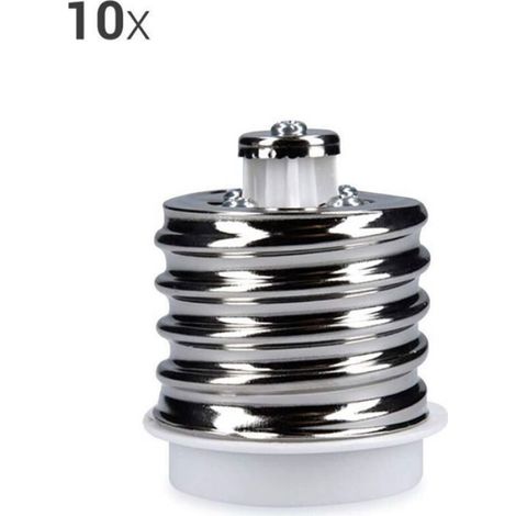 Adaptateur Douille E40 Vers E27 - Compatible LED Et Halogène - Pour Luminaires Industriels Et Domestiques - Lot De 10 (1/4)
