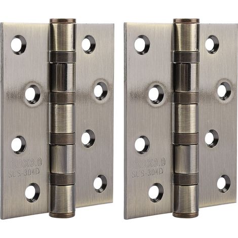 Charnières de Porte, Charnières Robustes 4 Pouces 3 Mm Charnières en Acier Inoxydable Charnières de Tampon de Silencieux Charnière de Porte à Roulement Muet pour Portes (1/5)