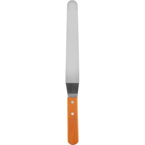 Spatule en Acier Inoxydable avec Manche en Bois pour Pâtisserie - Lisseur à Crème et Gâteau (Taille 3)