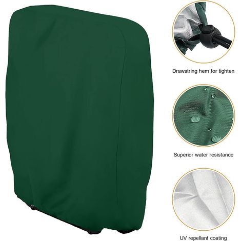 Lot de 2 housses pour transats pliants 71 x 110 cm, vertes, en Oxford 210D, imperméables et résistantes aux UV.