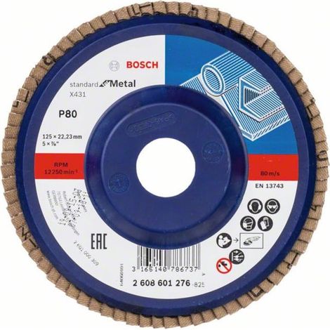 Bosch Disque à lamelles X431 Standard for Metal droit 125 mm 80 Plastique - 2608601276 (1/2)