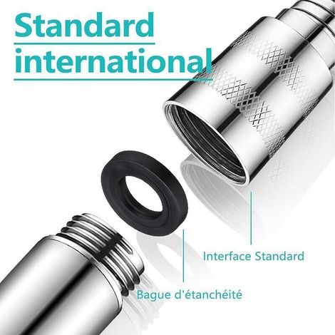 Tuyau de Douche 1.5m, Flexible de Douche avec Double Anti-Torsion Protection, Tuyau de Douche Résistant à la Corrosion, Acier Inoxydable Tuyau pour Pommeau de Douche (1/3)