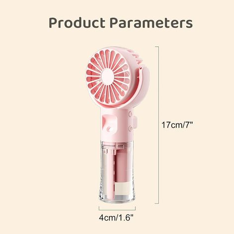 Mini Ventilateur Brumisateur-Rechargeable-Faible bruit-Rafraîchissement-En extérieur-Journée chaude-Mode compact-Rose (1/3)