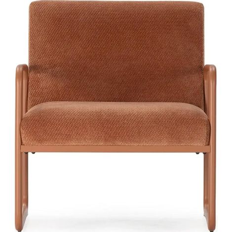 ORIO - Chaise pieds en métal - Terracotta
