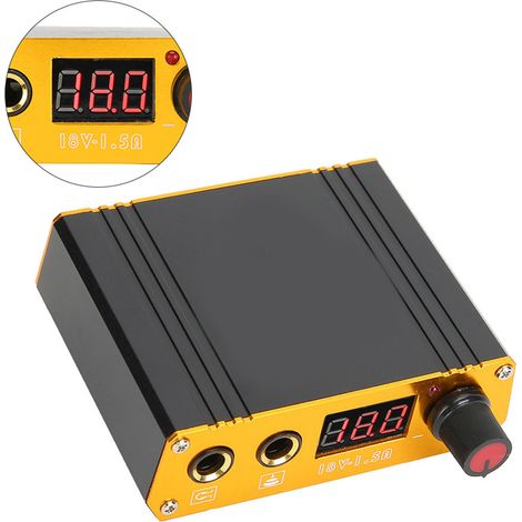 Alimentation pour Machine à Tatouage, Alimentation Professionnelle, 100-230V, Prise UE, Noir, Affichage LCD (1/5)