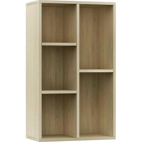 Estantería/Aparador madera contrachapada color roble 50x25x80cm vidaXL