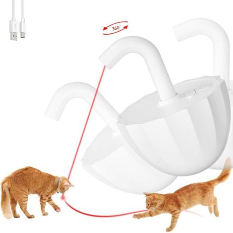Ecleanfy - Jouet laser pour chat - Automatique - Rotation à 360° - 3 modes - Rechargeable - Idéal pour les chats qui s'ennuient - Lot de 2 (1/5)