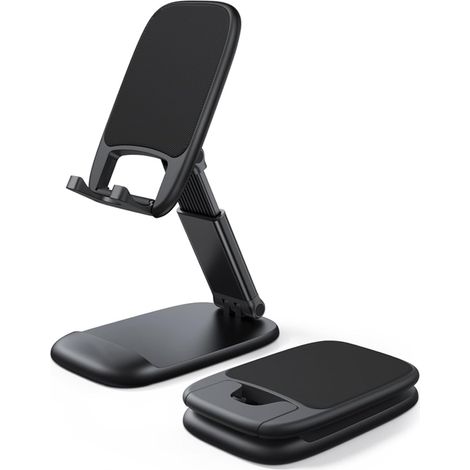 Support Téléphone Réglable, Dock Téléphone - Pliable Support Dock pour s - Noir,Pliable et portable,Convient aux téléphones de 4 à 8 pouces (1/4)