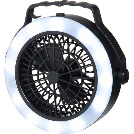 Lanterne de camping avec ventilateur, fonctionne sur piles, 12 LED (1/3)