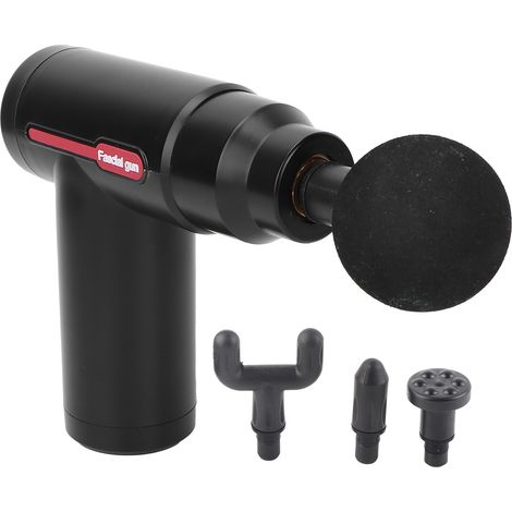Pistolet de massage électrique pour la musculation, massage des fascias, mini masseur musculaire relaxant en profondeur, noir (1/5)
