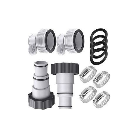 Kit d adaptateur pour pompe de filtration Intex Types A et B Lot de 6 adaptateurs A 6 adaptateurs B 12 colliers métalliques et 4 rondelles plates Remplacement pour tuyau de piscine hors sol