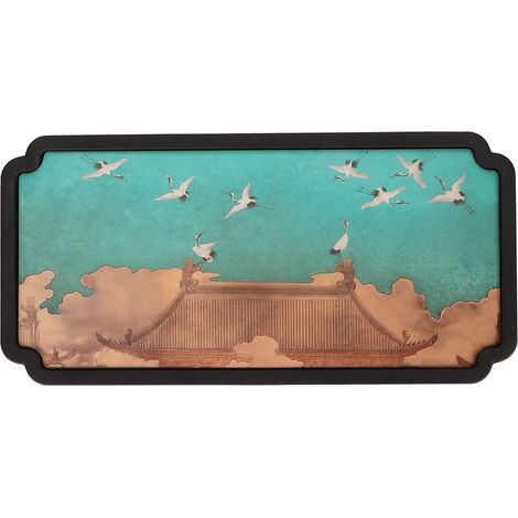 Plateau à thé sec chinois en bambou et alliage noyer, plateau absorbant créatif rectangulaire pour infusion de thé (1/5)