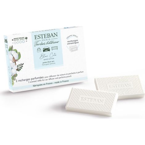 RICARICA DIFFUSORE PER AUTO PROFUMAZIONE BIANCO COTONE 2 PEZZI ESTEBAN