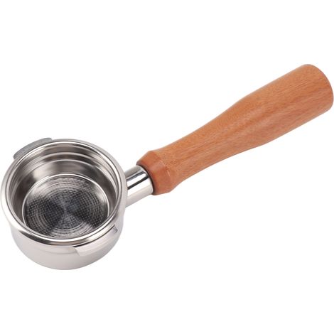58-mm-Kaffeefilter ohne Schaum, Edelstahl, abnehmbar, hitzebeständig, hohe Kompatibilität, leicht zu reinigen 2-Griff-Siebträger für Breville 9 E, Massivholz, Rosenholz (1/5)