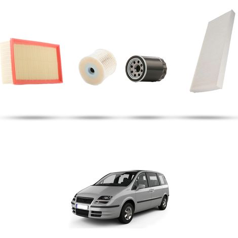 Kit tagliando 4 filtri compatibile con Fiat Ulysse II 2.2 JTD 16v 94kw dal 2002 al 2006 (1/5)