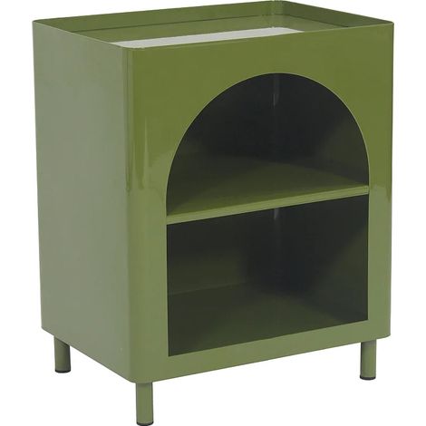 Comodino con vani portaoggetti Metallo Verde oliva - KITAKO (1/5)