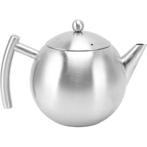 Théière - avec filtre - Théière - bouilloire à café - cafetière - Verseuse isotherme - Acier inoxydable - 500 ml - argent - anse en T - 1711,5 cm (1/5)