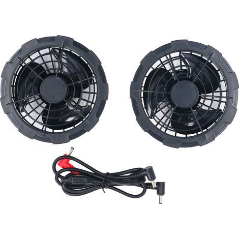 Ventilateur de gilet de refroidissement, moteur sans balais, vêtements climatisés à faible bruit, avec câble d'alimentation cc 12V, 2 pièces (1/5)