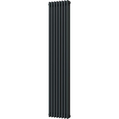 Alpha - Anthracite Vertical Column Radiator H1800mm x W376mm 3 Column (1/3)
