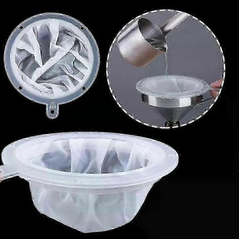 Nylonfilter (100–450 Mesh), 13/15 cm Edelstahl-Trichtersieb für Saft, Milch, chinesische Medizin, Öl, Weißwein, abgekochtes Wasser (1/4)